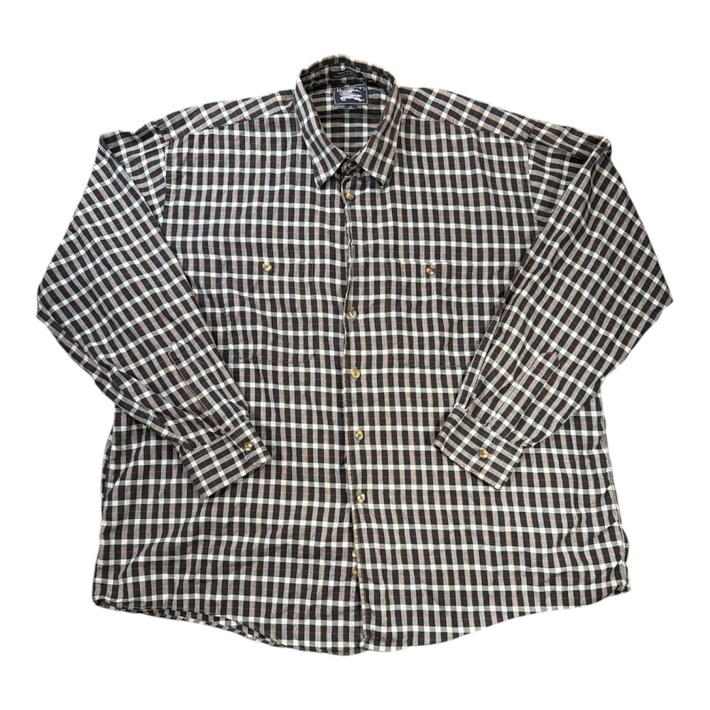Vintage Burberry Mens Button Down Plaid Multicolor Long Sleeve Size XL